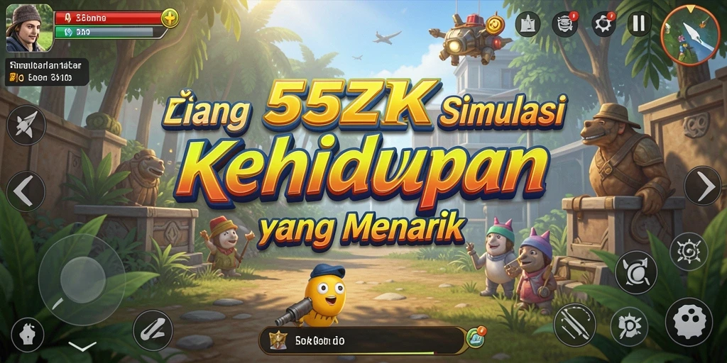 Tampilan gameplay menarik dan detail dalam simulasi kehidupan di 555ZK.