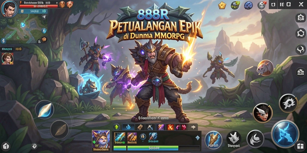 Tampilan gameplay epik dari 888R di dunia MMORPG.