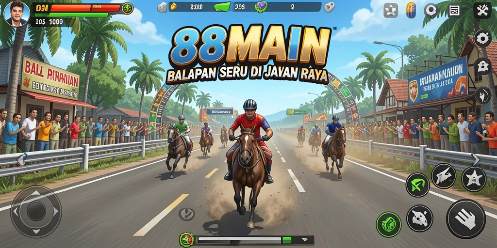 Tampilan gameplay Racing seru di 88MAIN dengan berbagai trek menantang.