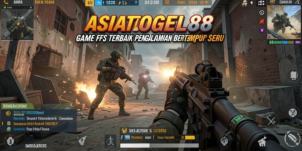 Screenshot main game ASIATOGEL88 menunjukkan aksi tembak-menembak yang intens.