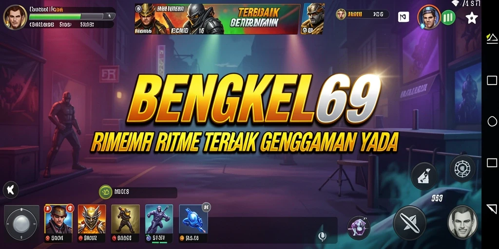Tampilan antarmuka aplikasi BENGKEL69 yang menarik dan interaktif.