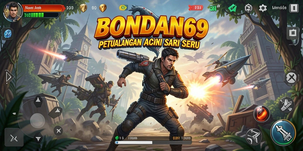 Screenshot BONDAN69 menampilkan aksi seru di medan perang.