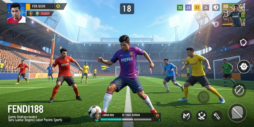 Screenshot FENDI188 menampilkan aksi seru dalam game olahraga.