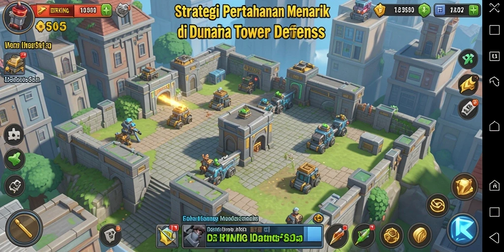 Tampilan gameplay mendebarkan dari IDRKING Tower Defense.