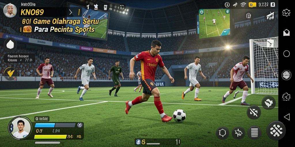 Tampilan utama gameplay KNO89 dengan aksi seru penuh semangat olahraga.