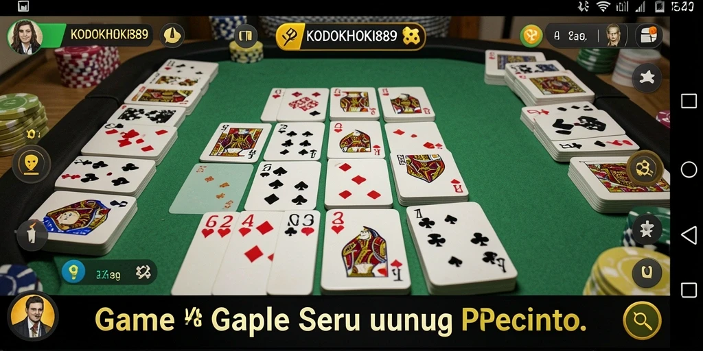 Tampilan gameplay KODOKHOKI889 yang menampilkan momen seru bermain Gaple.