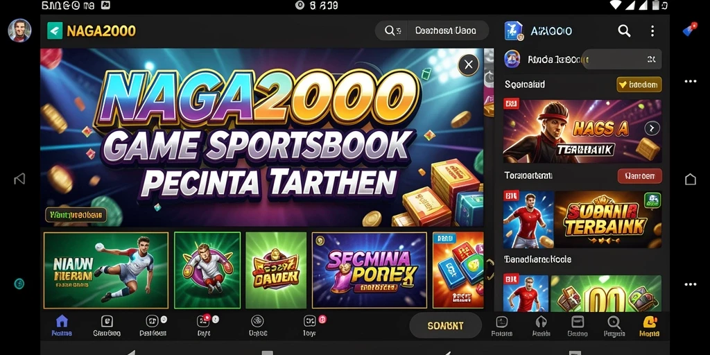 Screenshot NAGA2000 menampilkan antarmuka taruhan olahraga yang menarik.