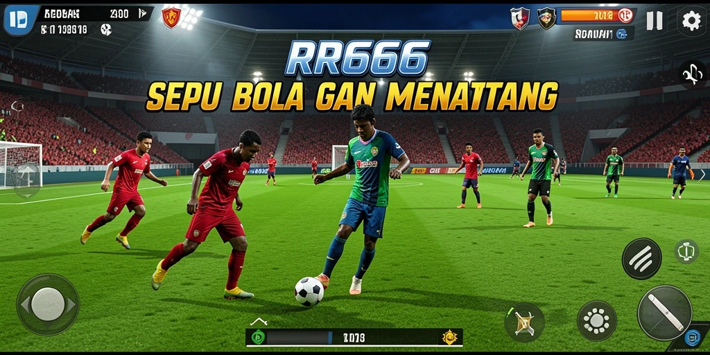 Gameplay seru di lapangan sepak bola yang mendebarkan.