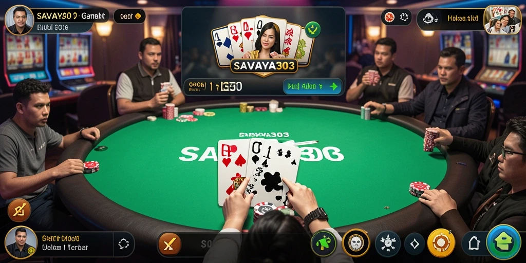 Tampilan menarik dari gameplay Poker di SAVAYA303