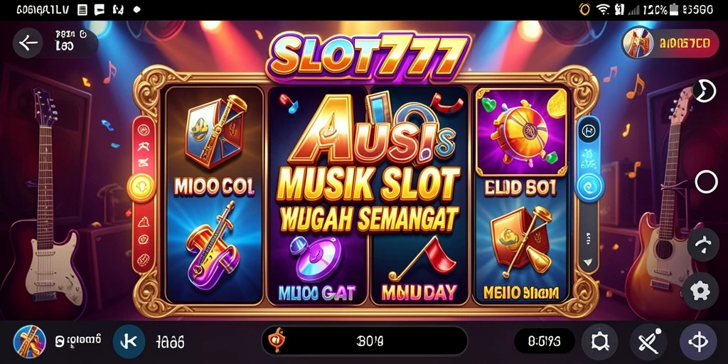 Tampilan gameplay menarik di SLOT777 dengan elemen musik yang dinamis.
