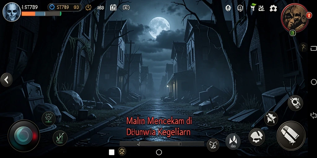Screenshot ST789 menampilkan aksi menegangkan dalam suasana horror.